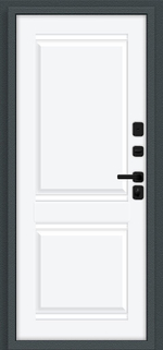 Дверь входная для частного дома с белой накладкой