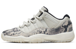 Jordan Air Jordan 11 Low Snakeskin Light Bone shock absorption Low-cut retro basketball shoes women's white