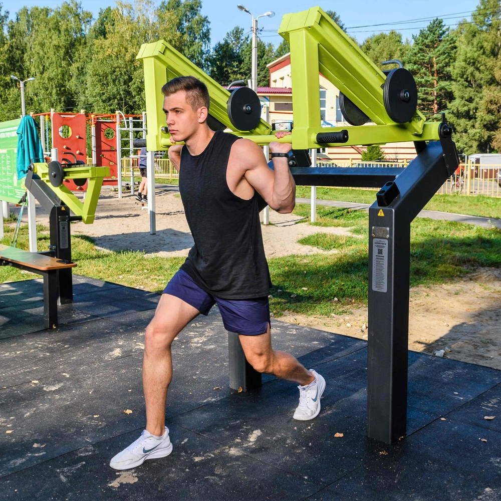 P-1804 Уличный тренажер Приседание с переменной нагрузкой ZAVODSPORTA