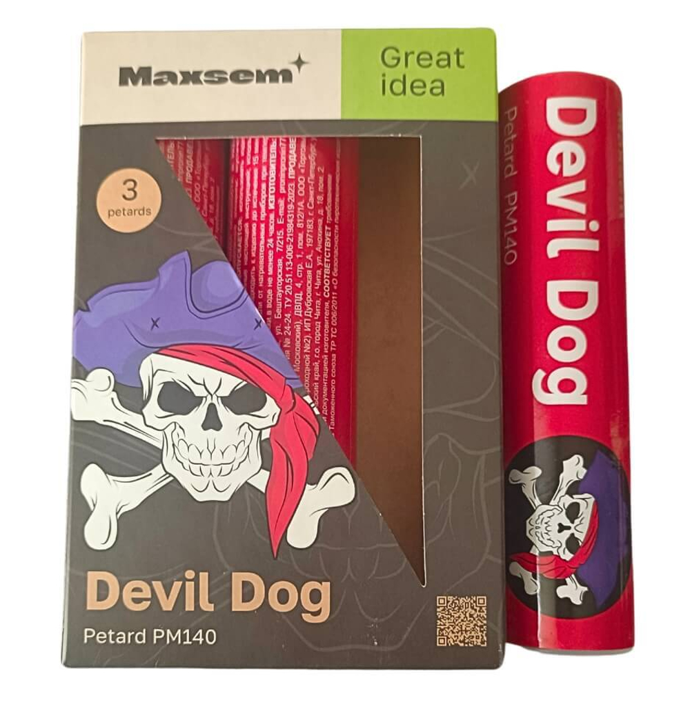 Петарды PM140 Devil Dog (упаковка 3 шт.) — мощные петарды купить с доставкой