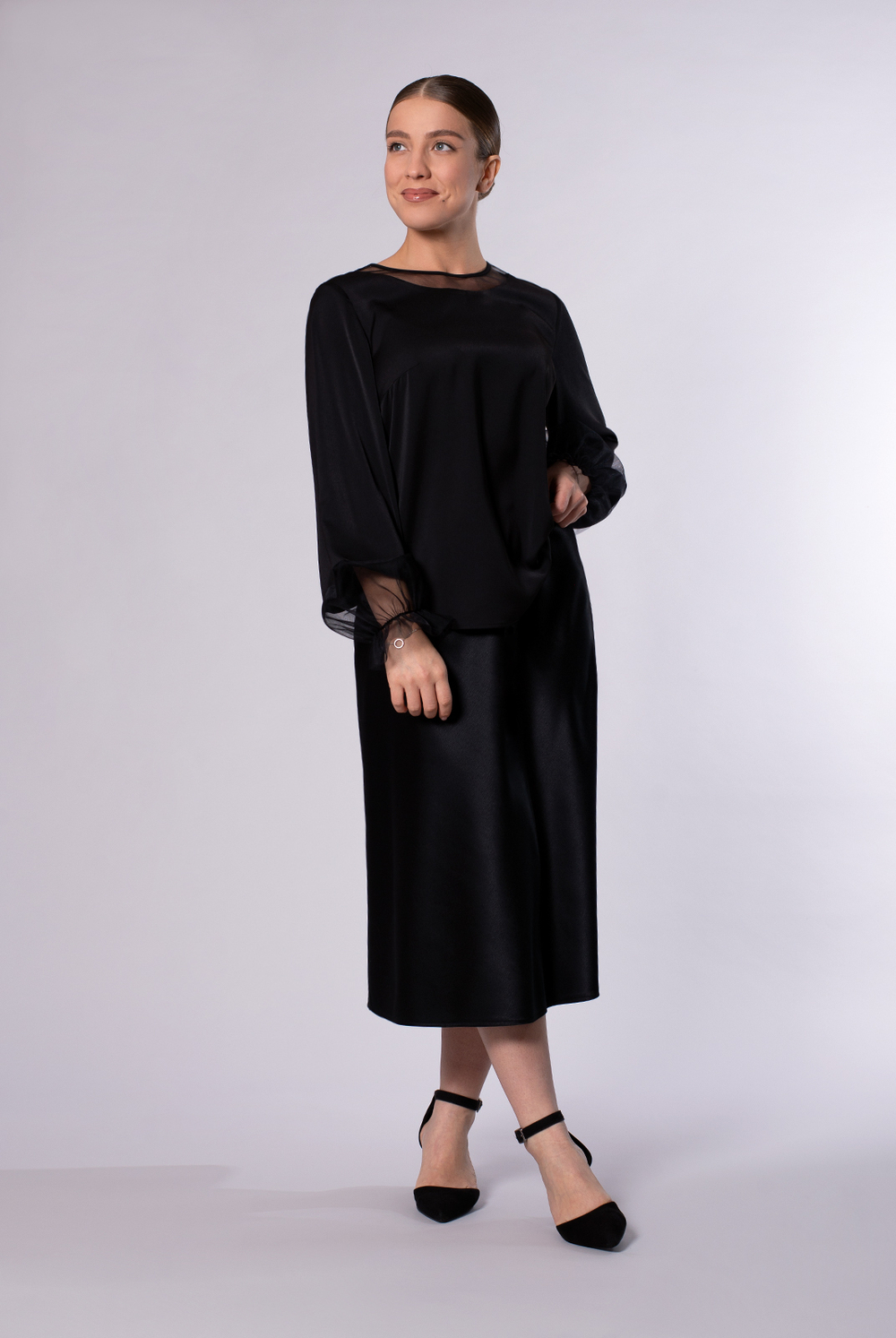 Блузка женская 4101АП, черный #464Ч094101АП