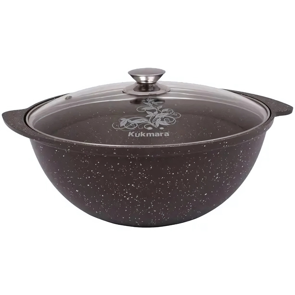 Казан для плова 3,5л со стекл. крышкой АП (кофейный мрамор) кмк37а