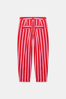 ZARA БРЮКИ ЧИНОС В ПОЛОСКУ, РОЗОВЫЙ