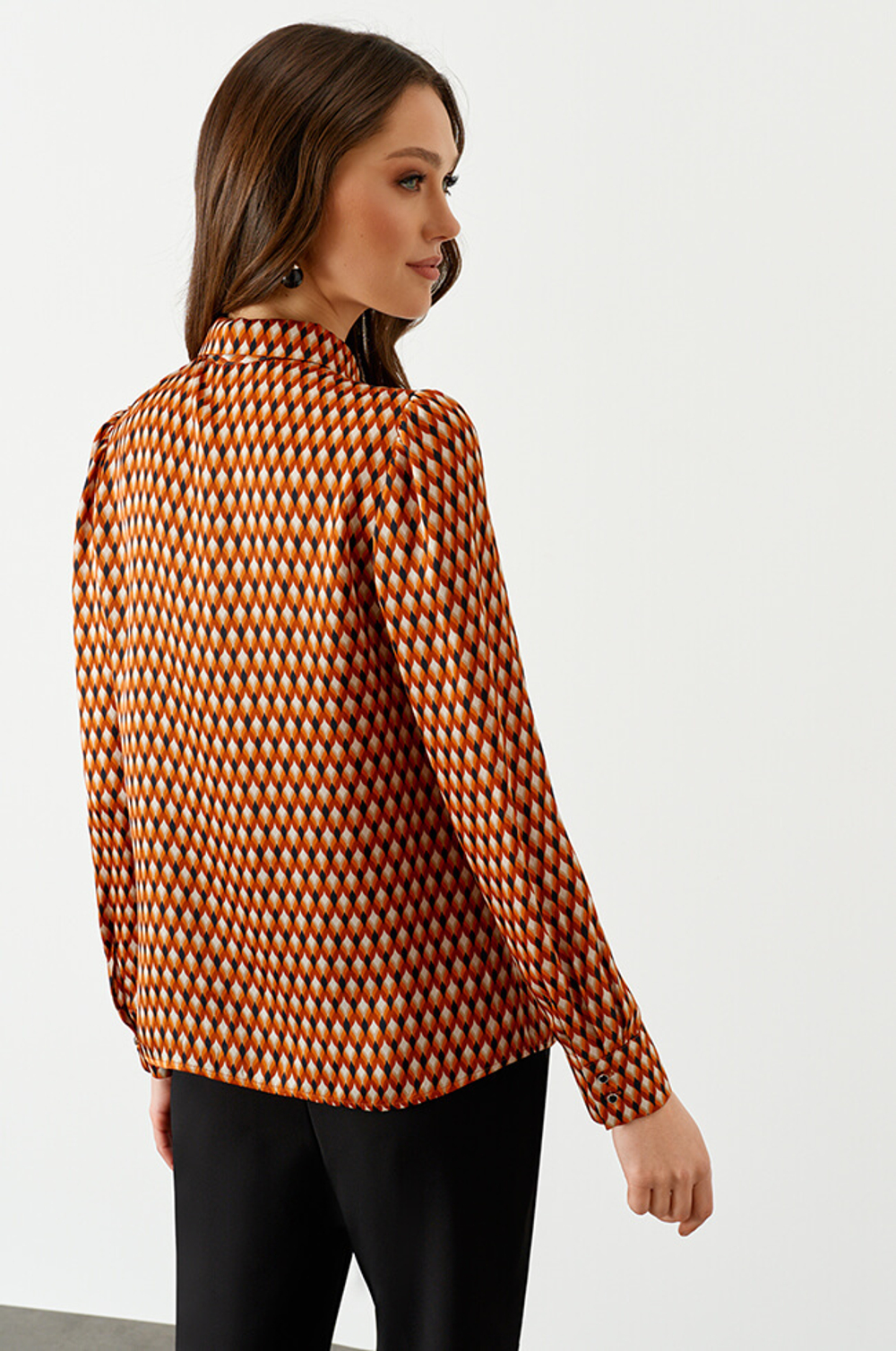 22745 Блузка женская (терракотовый принт)