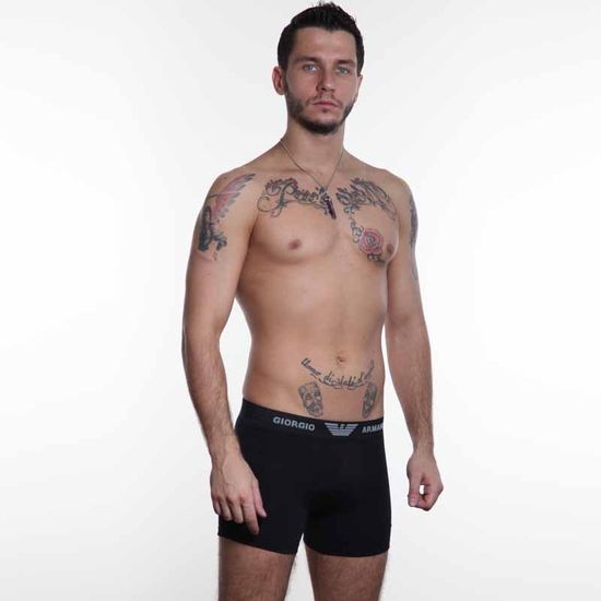 Мужские трусы боксеры удлиненные Emporio Armani черные