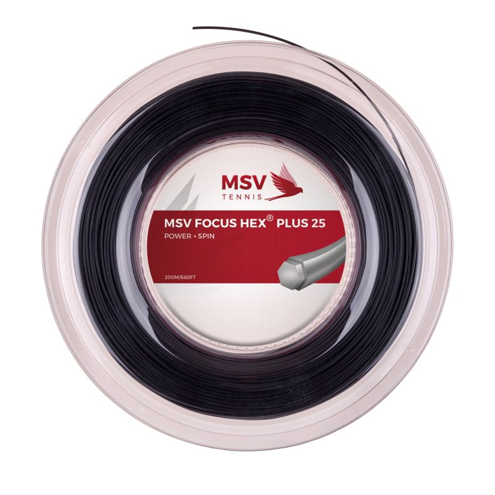 Теннисные струны MSV Focus Hex Plus 25 (200 m) - black