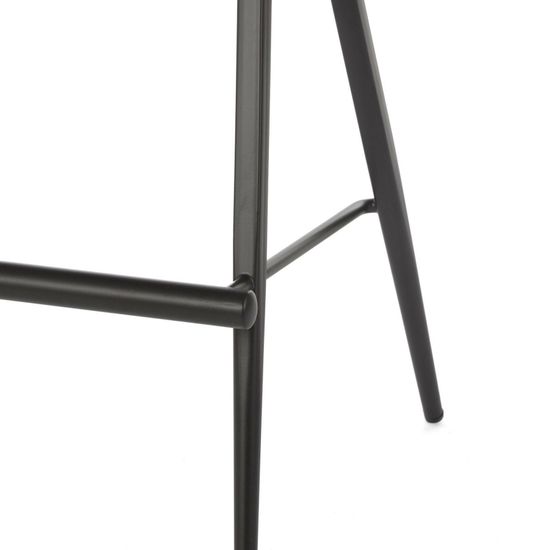 Полубарный стул Isla черная экокожа, черный металлический каркас