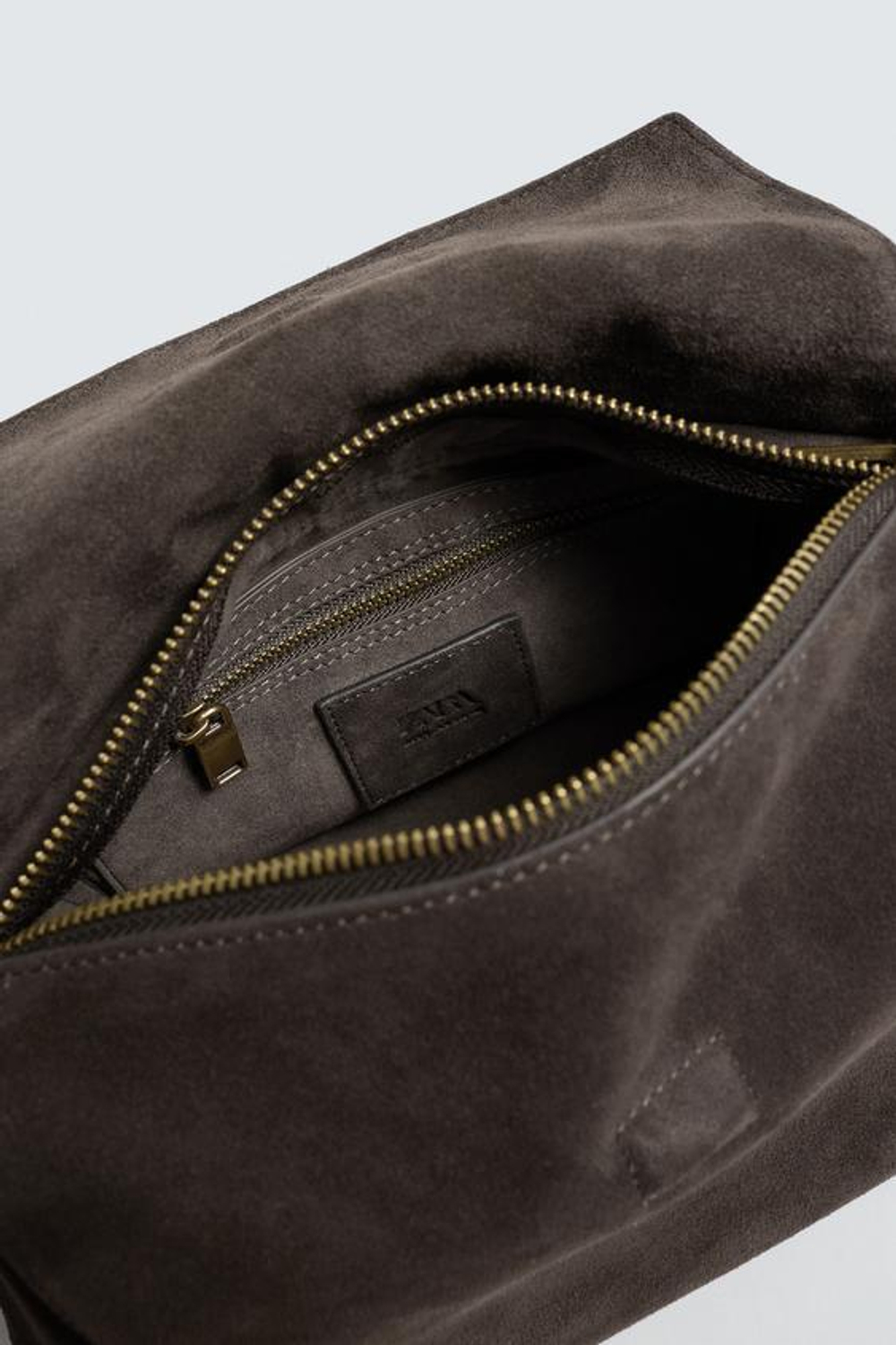 ZARA КОЖАНАЯ СУМКА ЧЕРЕЗ ПЛЕЧО M LIMITED EDITION, КОРИЧНЕВЫЙ