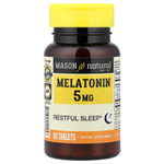 Mason Natural, Мелатонин, 5 мг, 60 таблеток