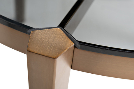 Стол журнальный круглый 100x35 Garda Decor с прозрачной столешницей