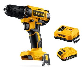 STEHER 20 В, 40 Н·м, 1 АКБ LMS (2 А·ч), дрель-шуруповерт (CD-40-21)