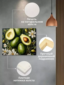 Модульная интерьерная картина на стену на кухню Авокадо