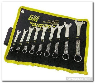 Набор ключей БМ КГК 8-22 мм 9 предметов тетроновая сумка