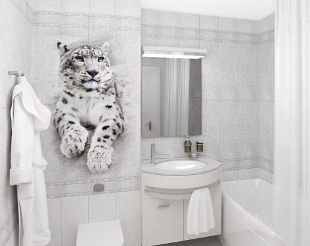 Панель ПВХ фотопечать 3D Panda Белые кружева 2700х250 мм