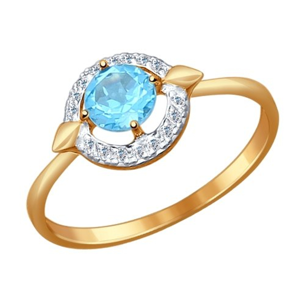 Кольцо из золота с топазами