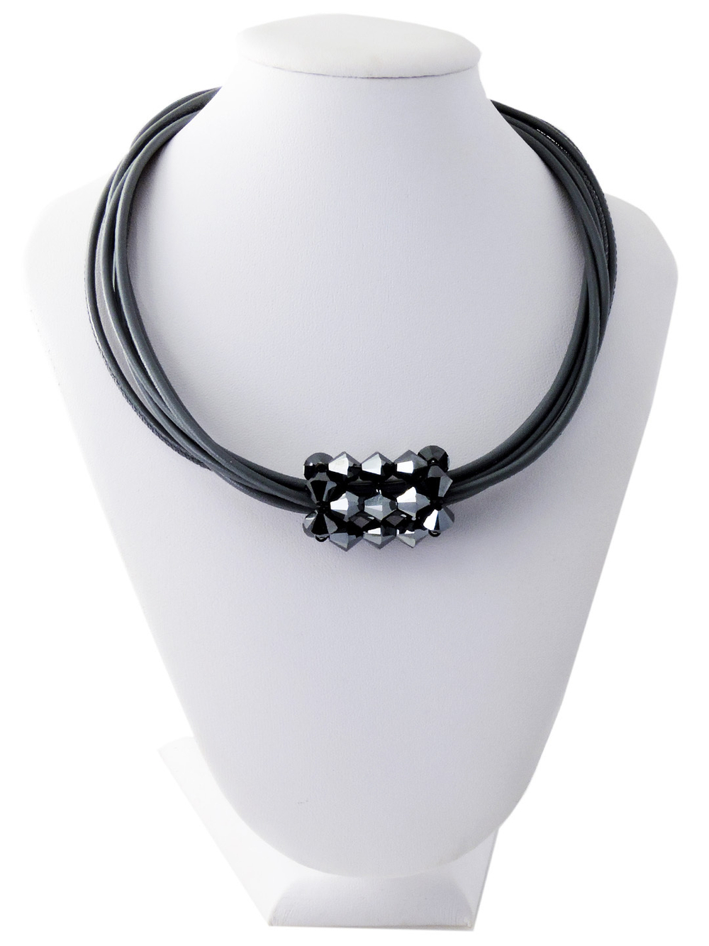 4716 Coeur de Lion колье с кристаллами Сваровски и мягкой кожи наппа в 4 сложения.