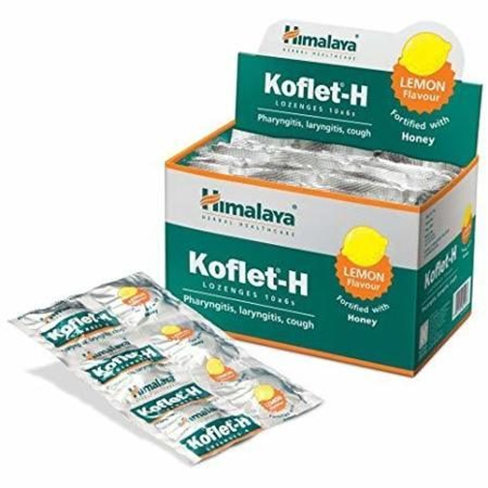 Леденцы для горла Himalaya Koflet Lemon Honey Лимон мед, 6 шт