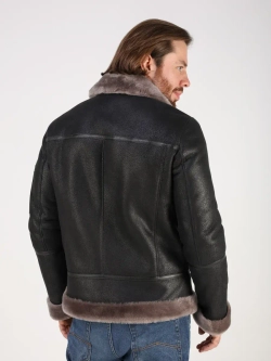 Дубленка зимняя куртка натуральная авиатор пилот