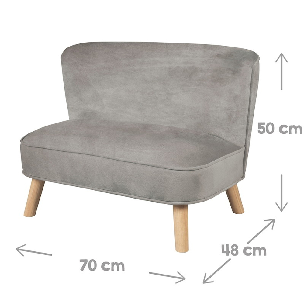 Детский велюровый диван Roba Lil Sofa серый