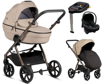 Детская коляска Tutis Uno 6 Plus Essential collection 4 в 1 с автокреслом Elo Lux EduSky Black и базой 1602146 Nougat