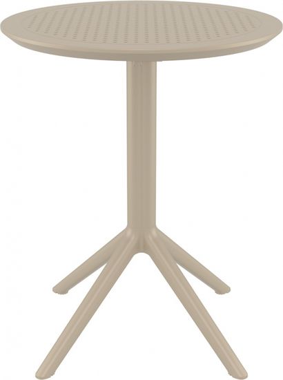 Стол пластиковый складной Sky Folding Table Ø60 бежевый Siesta Contract Турция
