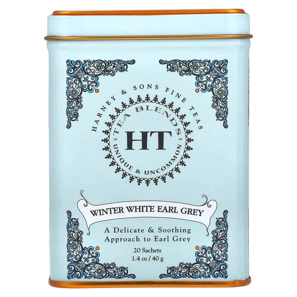 Harney & Sons, HT Tea Blends, зимний белый чай Эрл Грей, 20 пакетиков, 40 г (1,4 унции)