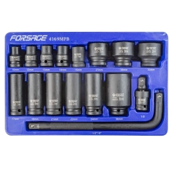 Набор головок ударных, 16пр. 1/2''6гр. Forsage F-4169MPB