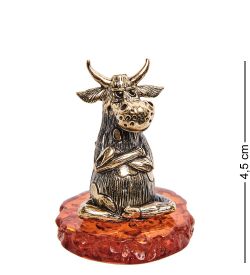 Народные промыслы AM-2827 Фигурка «Бык» (латунь, янтарь)