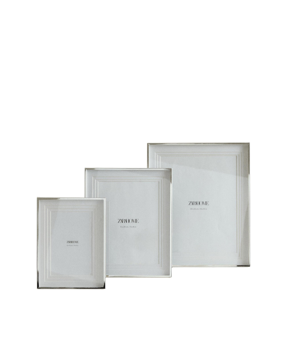 Zara Home Фоторамка из стекла, цвет серебристый, 26 см