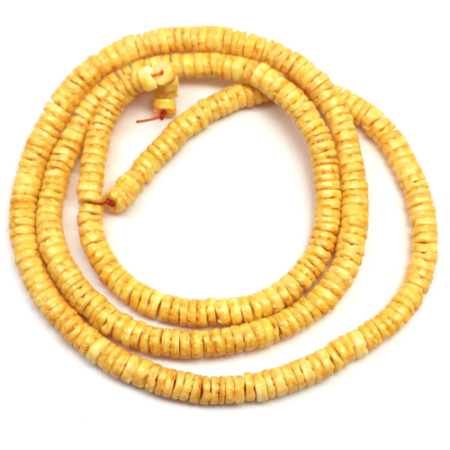 Ракушка желтая 5х2 мм, бусины (нить)