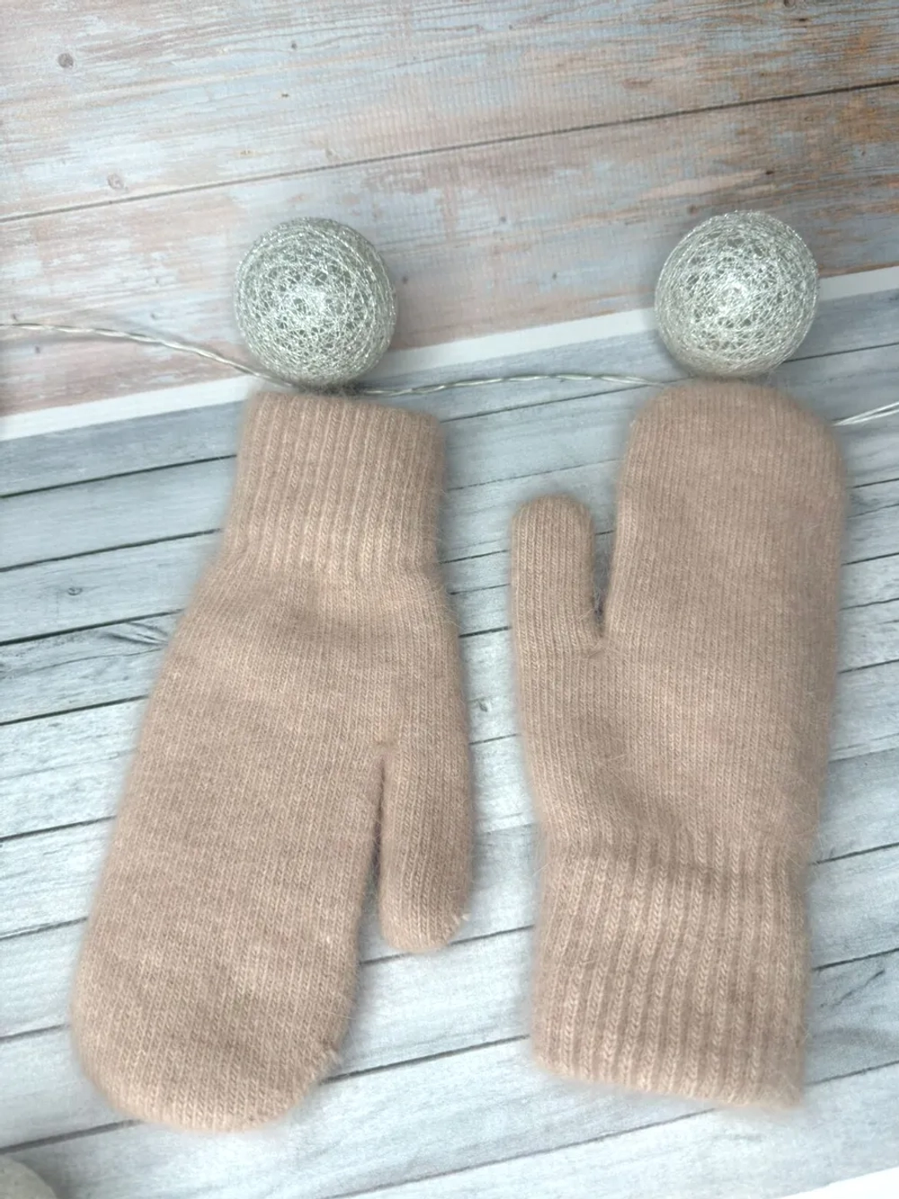 Варежки зимние теплые пушистые ангора