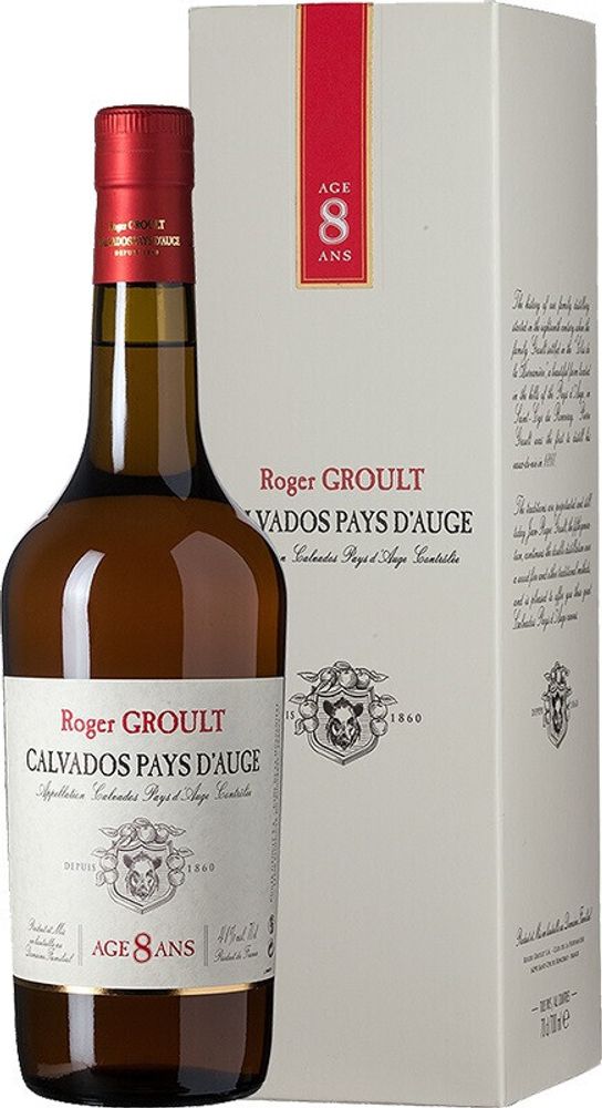 Кальвадос Roger Groult Calvados 8 ans d&#39;age gift box, 0.7 л.