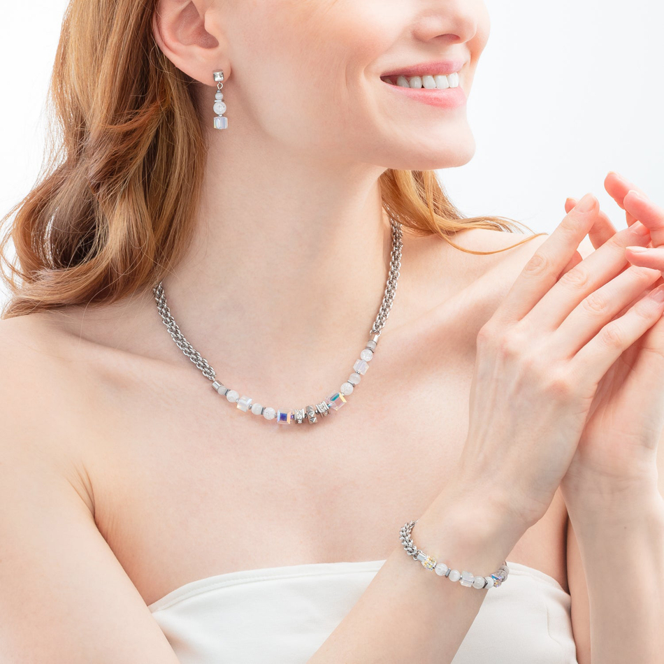 Колье Coeur de Lion White-Silver 3022/10-1417