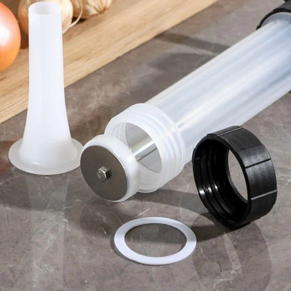 Ручной шприц для колбас пластиковый, пластиковая ручка 400 мл, + насадки 3 шт