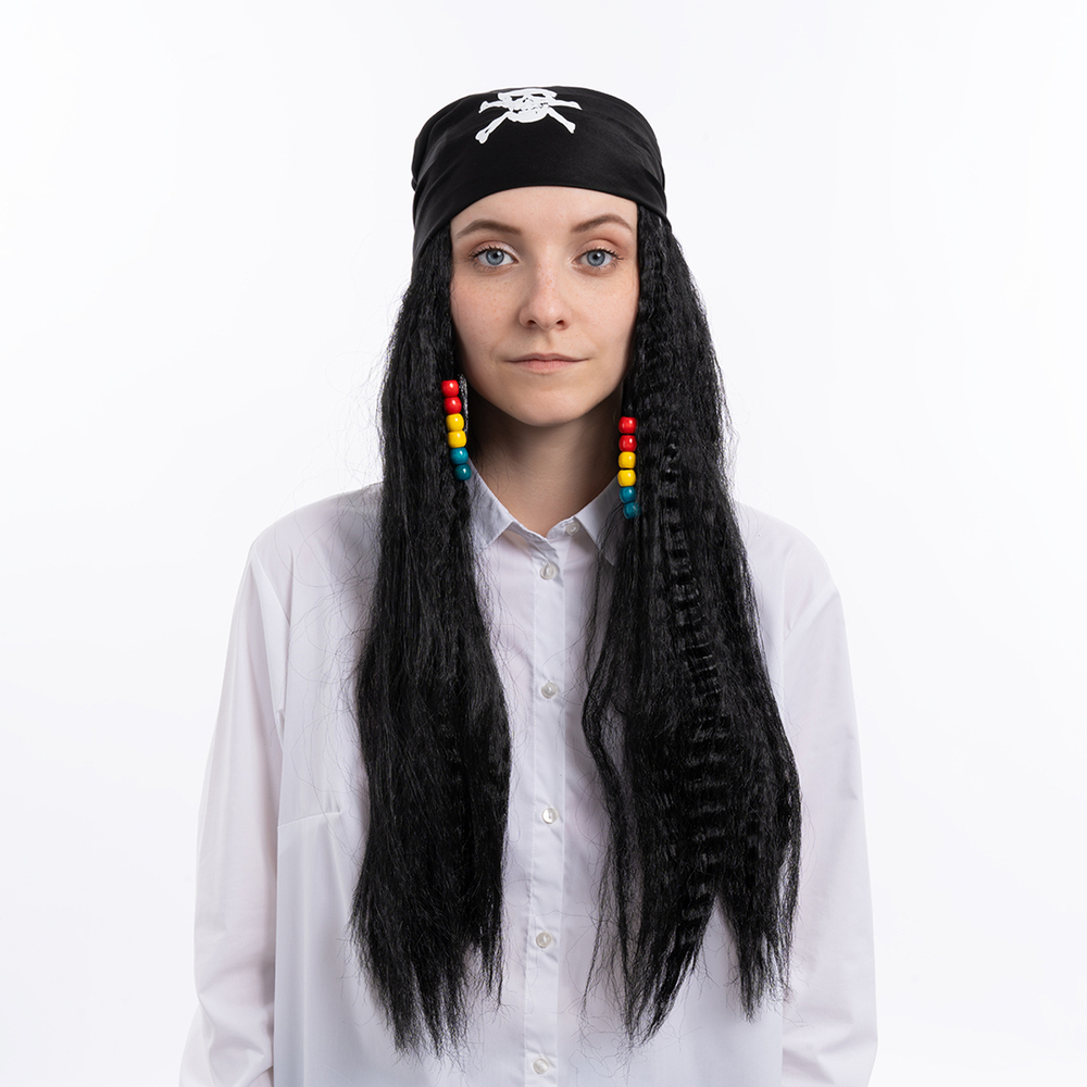 Парик карнавальный, 100 гр, Пират в бандане