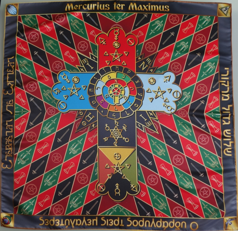 Церемониальная скатерть Розы и креста Символ Ордена Золотой Зари