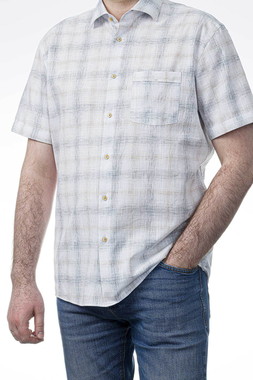 Сорочка мужская VESTER короткий рукав, хлопок, лен, пэ 25515 50