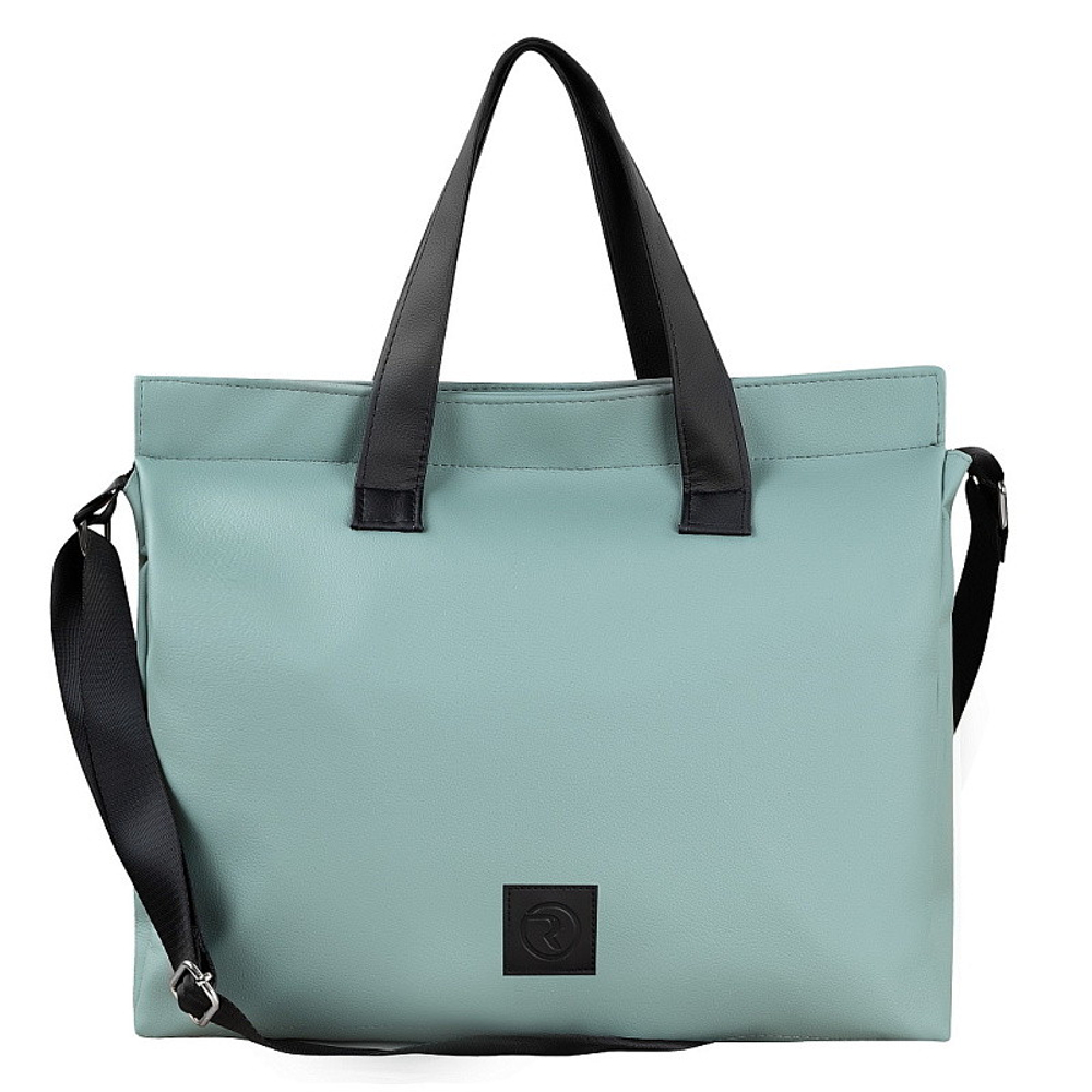 Детская коляска Roan Esso Кожа 3 в 1 с автокреслом Tutis Elo Lux EduSky Black ESSK/214/1 Misti Mint/Grey/руч.Черный
