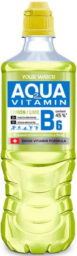 Вода Питьевая Природная Негазированная AquaVitamin С Ароматом Лимона и Лайма и Витамином В6 0.75 - пэт