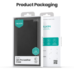 Кожаный чехол книжка от Nillkin для смартфона Samsung Galaxy A56 5G, серия Qin Pro Leather с защитной шторкой для камеры