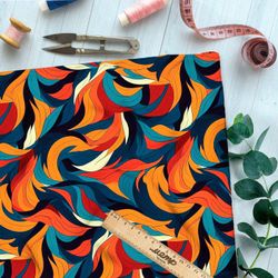 Ткань премиум интерлок волшебные волны