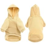 Кофта - толстовка для мелких пород собак «BRO Style», цвет молочный, р M (на флисе)