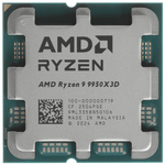 Процессор AMD Ryzen 9 9950X3D 4,3Гц (5,7ГГц Turbo) 16C/32T 128MB L3 170W AM5 OEM 100-000000719