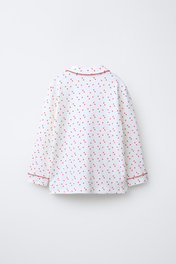 ZARA ПИЖАМА С ПРИНТОМ «СЕРДЦА», ЭКРЮ