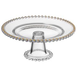 БЛЮДО СЕРВИРОВОЧНОЕ "GOLDEN CHARM" НА НОЖКЕ, 20*8 СМ