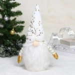 Сувенир новогодний «Лесовичок - Затейник» 41*13 см, Серебро (с подсветкой)