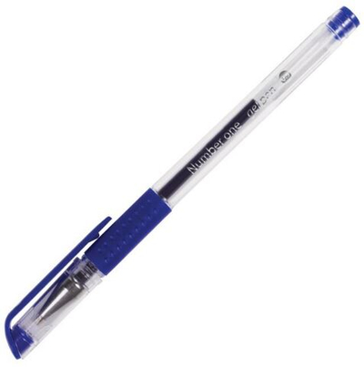 Ручка гелевая с грипом BRAUBERG "Number One", СИНЯЯ, (12 шт.) узел 0,5 мм, линия письма 0,35 мм, 141193