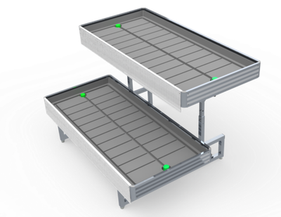 Стойка 2-х ярусная 1400*1055*750-950мм, 2 поддона