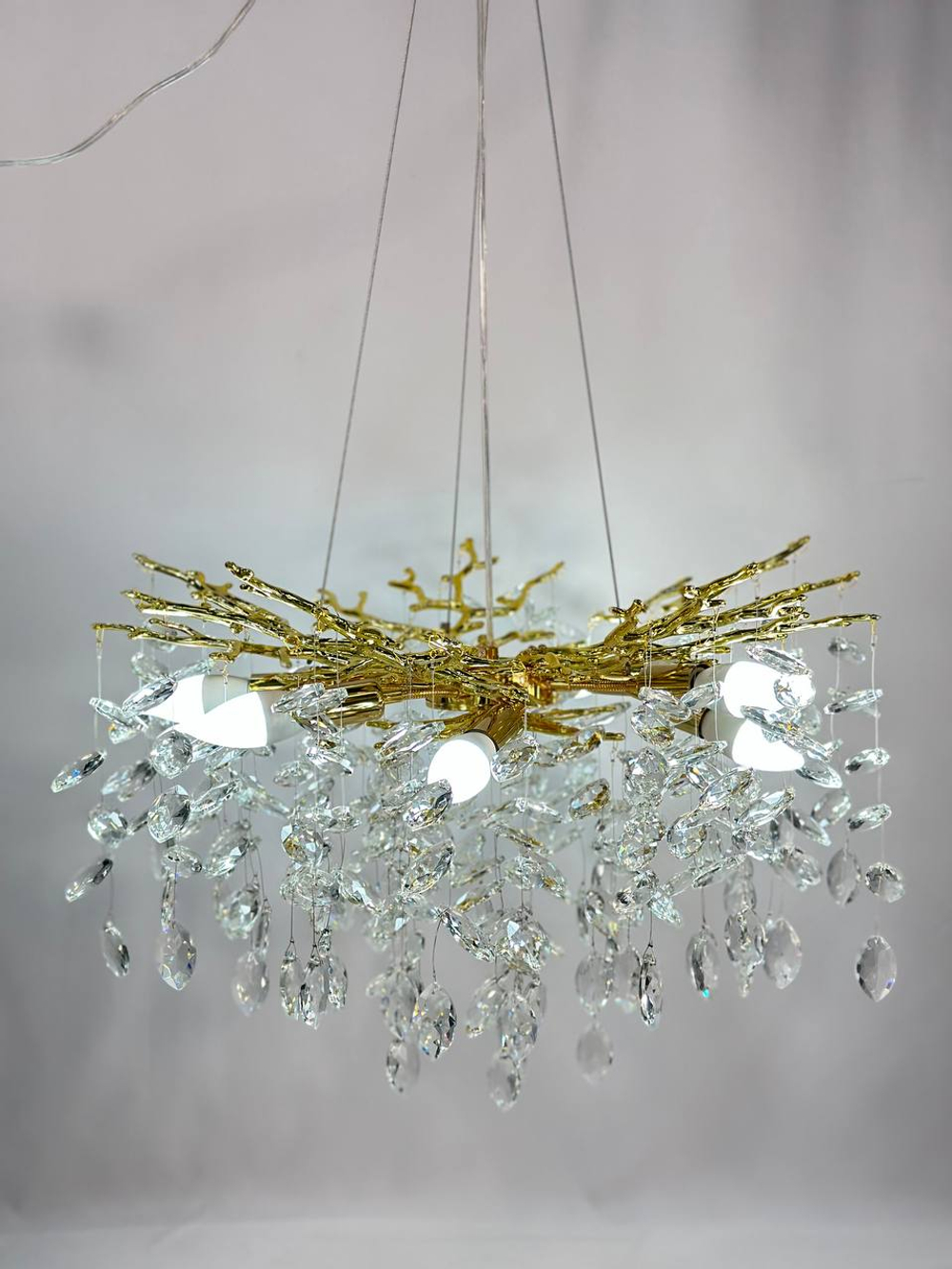 Люстра подвесная Lanbos 98040-600-G4-8 J, 8 ламп Е14, 480 Вт, до 20 кв м, золото