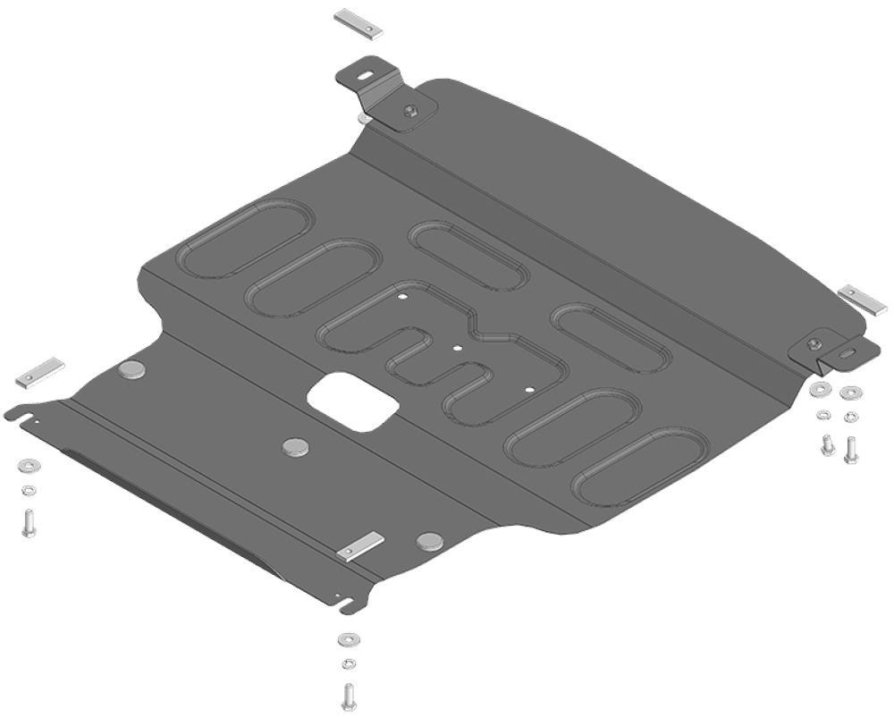 Защита картера двигателя, КПП. 2 мм, Сталь. для Honda Fit 2022-н.в., Motodor.70814